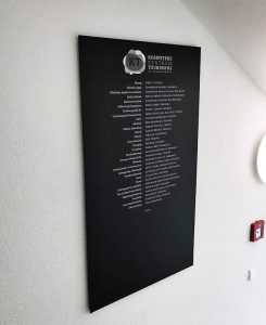 Sponsorenwand Plexiglas Visitenkartenhalter