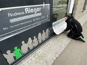 Werbetechnik Milchglasfolie